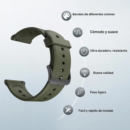 Vista 5 de Ticwatch Pro 5 - Correa de repuesto para reloj inteligente, 0.945 in de ancho, correa de reloj de silicona de liberación rápida, solo para reloj Pro