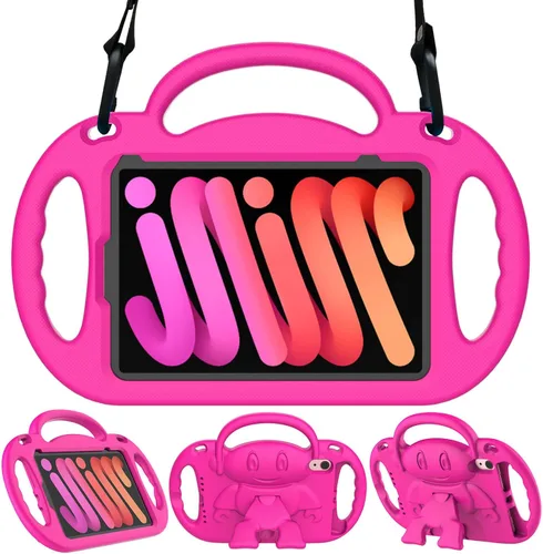 Vista 12 de Funda para Niños para iPad Mini 7 (A17 Pro) 2024/ Mini 6 2021, Funda para iPad Mini 7ª/6ª Generación con Correa para Hombro - Resistente a Golpes