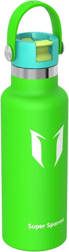 Vista 2 de Super Sparrow Botella de Agua Aislada - 17 Oz / 25 Oz / 34 Oz - Frasco FlipFlow de Boca Estándar - Libre de BPA, Botella a Prueba de Fugas