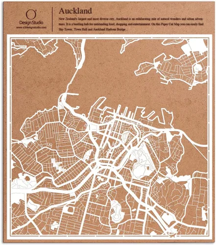 Vista 88 de O3 Design Studio Aberdeen - Mapa de papel cortado en papel blanco de 12 x 12 pulgadas