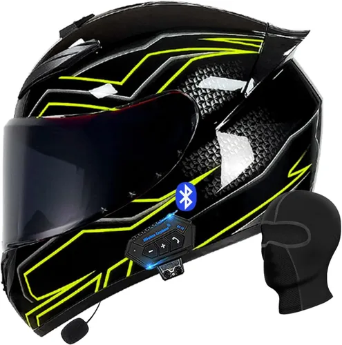 Vista 16 de Casco de motocicleta con Bluetooth, casco con Bluetooth integrado, casco integral plegable con Bluetooth, aprobado por DOT/ECE, con múltiples