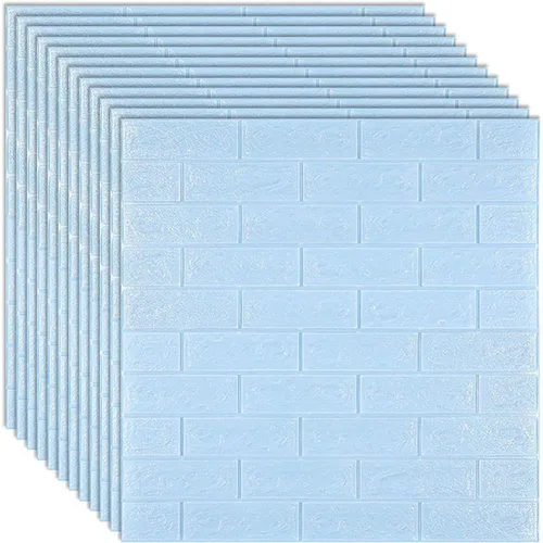 Vista 8 de Queenbox 12 piezas de papel tapiz de ladrillos de espuma sintética de 27 x 30 pulgadas, efecto 3D sólido, autoadhesivo, para despegar y pegar