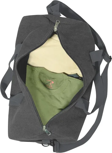 Vista 5 de Rothco Bolsa de Lona de Servicio Pesado para el Hombro Tipo Duffle - Bolsa Resistente de Equipo de Gimnasio y Viaje Gris carbón
