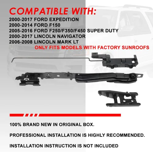 Vista 5 de Auto Dynasty Kit de reparación de rieles de techo corredizo compatible con Ford F-150 F-250 F-350 F-450 Expedition Lincoln Navigator Mark LT 00-17