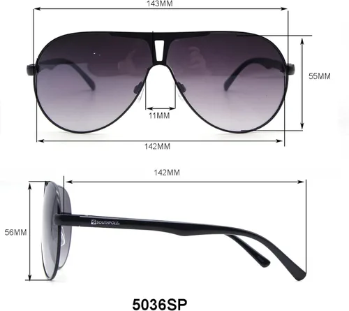 Vista 5 de Southpole 5036sp Shield Uv Protective Metal Aviator Pilot Sunglasses Cool Gifts for Men 142 Mm