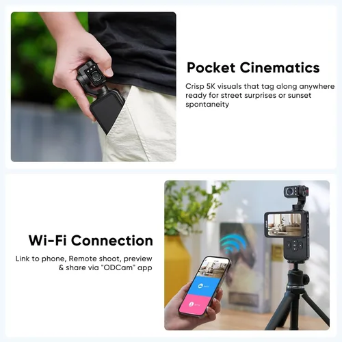 Vista 4 de ORDRO M5 Gimbal Camera for Vlogging 3-Axis Stabilizer Face Tracking 3.5'' Flip Touchscreen, IR Night Vision, 120° wide view,180° Rotatable Lens