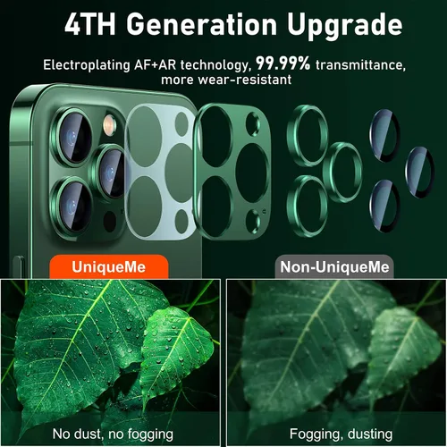 Vista 2 de UniqueMe - Protector de lente de cámara para iPhone 13 Pro/13 Pro Max, color verde alpino