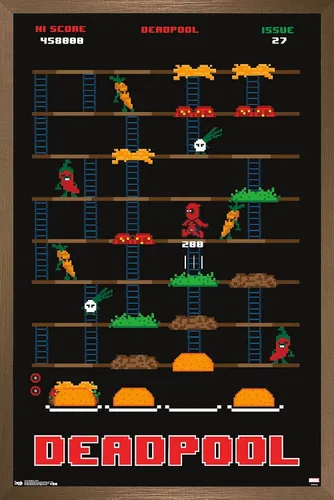 Vista 14 de Trends International Marvel Comics Deadpool - Póster de pared de juego, 22.4 pulgadas de largo x 14.7 pulgadas, versión enmarcada de madera
