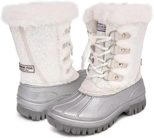 Vista 6 de LONDON FOG Botas de nieve para niñas jóvenes y niños pequeños de Icelyn con forro cálido para clima frío para niñas en tallas jóvenes y niños