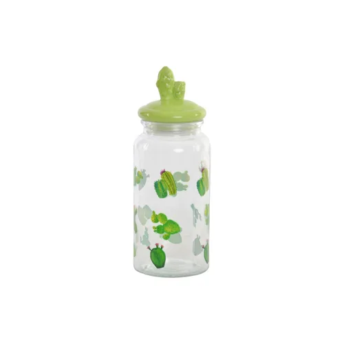 Vista 2 de Bote DKD Home Decor Cerámica Cristal Cactus PE Boho (1400 ml) (10,5 x 28 cm)