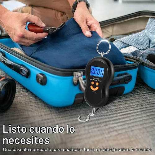 Vista 2 de Flexzion Báscula de peso portátil para equipaje, capacidad de peso de 110 libras, báscula de equipaje digital de viaje con pantalla LCD