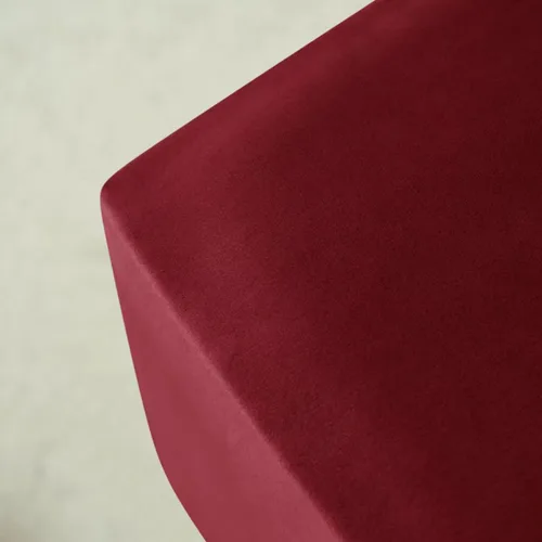 Vista 5 de Funda otomana cuadrada de terciopelo para otomana, protector para reposapiés, taburete, muebles, elástico y cómodo con parte inferior elástica Rojo