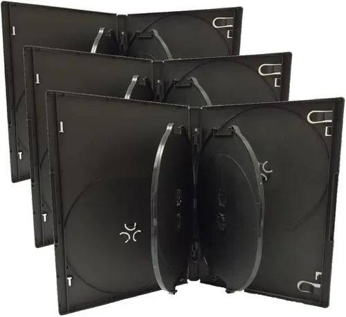 Vista 10 de Progo Funda premium para DVD de 6 discos de tamaño estándar de 0.551 in con funda transparente, solución de almacenamiento que ahorra espacio