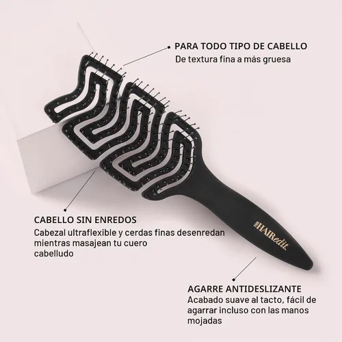 Vista 3 de The Hair Edit Cepillo desenredante y masaje para cabello húmedo y seco