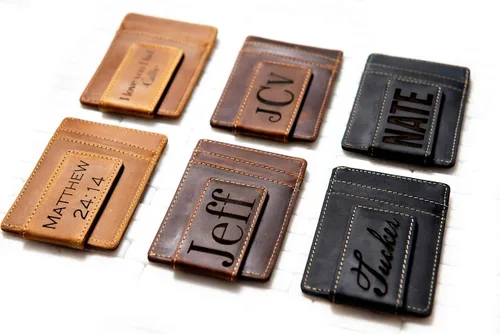 Vista 2 de Personalized Leather Magnetic Money Clip The Sanibel by Left Coast Original