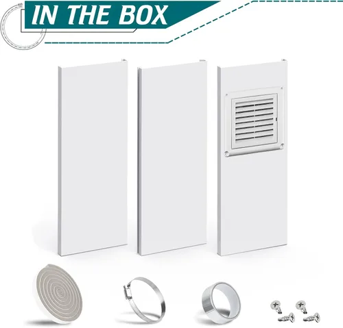 Vista 9 de Daisypower Kit de ventana de ventilación para secadora, kit de ventilación de ventana ajustable de 4 pulgadas con cubierta de ventilación