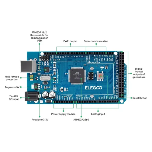 Vista 7 de Proyecto Mega 2560 de Elegoo. El juego de arranque más completo con TUTORIAL para Arduino Mega2560 UNO Nano Mega2560 Complete Starter Kit