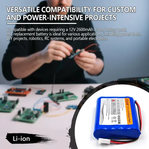 Vista 3 de Paquete de 2 baterías de iones de litio de 11.1 V 2600 mAh 18650 * 3 celdas con conectores MTA-100 de 2 pines