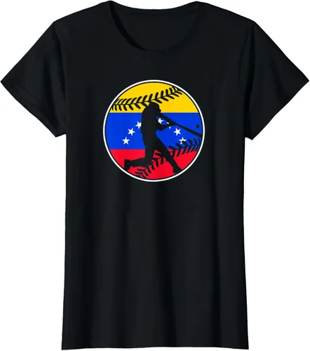 Vista 6 de Camiseta de béisbol con bandera venezolana, Negro