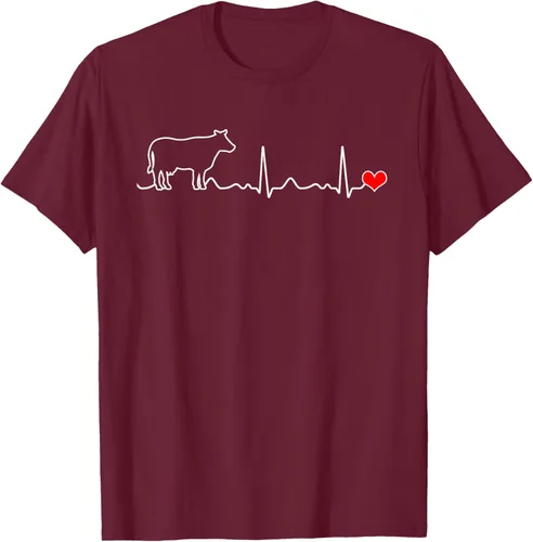 Vista 17 de Camiseta de paciente con corazón I Love My Cow Valve EKG Heartbeat Heart Pacient, Negro, S