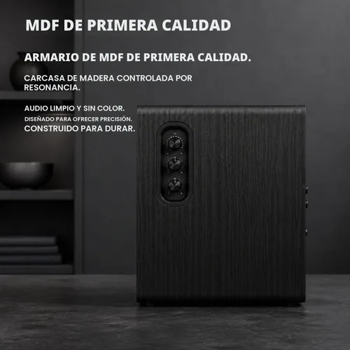 Vista 8 de Sanyun Altavoces activos para estantería SW206 80W 2.0, creador de modo Negro