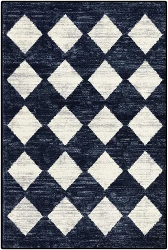 Vista 10 de Lahome - Tapete con diseño de entramado marroquí, a cuadros, pequeño, suave y antideslizante, moderno, resistente a las manchas, para puerta Negro