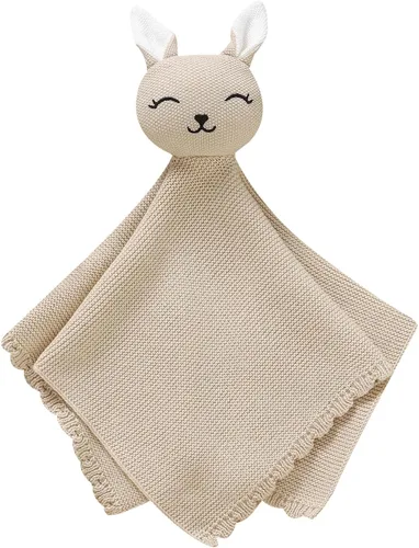 Vista 12 de LAWKUL Manta de seguridad suave para recién nacidos, niños y niñas, de punto para acurrucarse, cómoda, color camel, 16 x 16 pulgadas