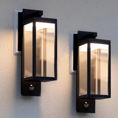 Vista 12 de Lámpara de pared LED con sensor de movimiento para exteriores, resistente al agua, lámpara exterior de aluminio para porche, patio, entrada, puerta