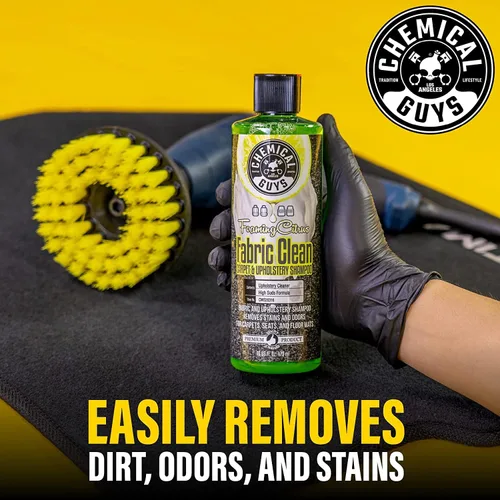 Vista 3 de Chemical Guys CWS203 Fabric Clean - Limpiador de espuma cítrica para alfombras y tapicería (autos, asientos y tapetes), 128 onzas líquidas/1 galón