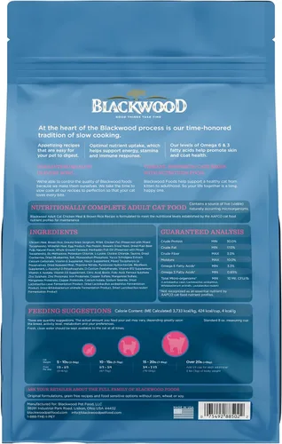Vista 6 de Blackwood Alimento seco para gatos, fórmula para adultos, receta de harina de pollo y arroz integral, bolsa de 4 libras, alta en proteínas, cocción