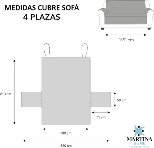 Vista 3 de Martina Home Diamond Quilted Sofa Cover Reversible Beige Brown 4 Seater 190cm