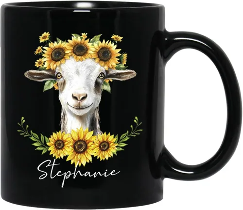 Vista 13 de Taza de café con nombre personalizado, regalo para amigo, compañero de trabajo, cumpleaños, taza de cerámica negra personalizada para amantes