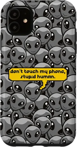 Vista 8 de Alien Dont Touch My Phone Stupid Human Funny Space Lover Case for iPhone 17