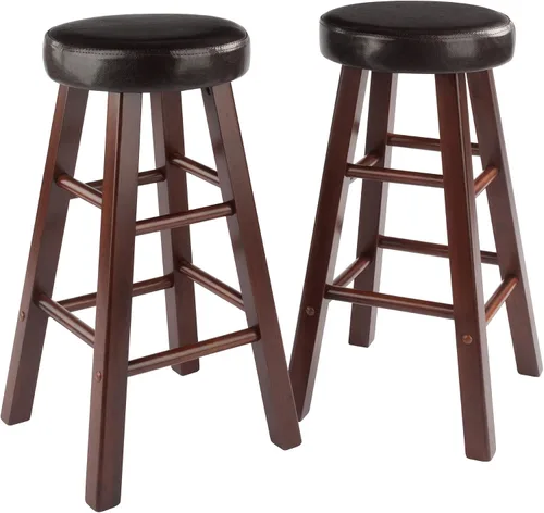 Vista 12 de Ergode Juego de taburetes de madera para mostrador, color gris ostra, juego de 2 piezas, madera maciza, capacidad de peso de 220 libras, estable
