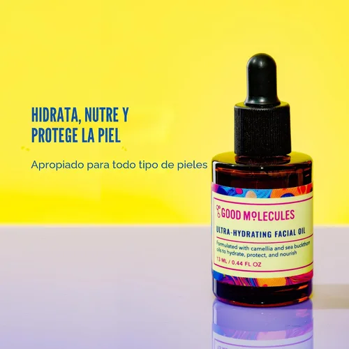 Vista 2 de Good Molecules Aceite facial ultrahidratante, hidratante facial con aceites nutritivos de espino amarillo y camelia, cuidado hidratante de la piel