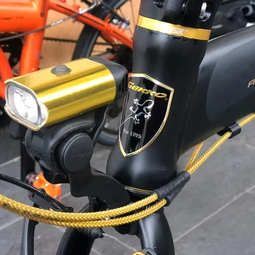 Vista 8 de Insignia de bicicleta BMX plegable marco frontal de bicicleta, etiqueta de decoración personal, accesorios de equitación (Coln-ago-o)