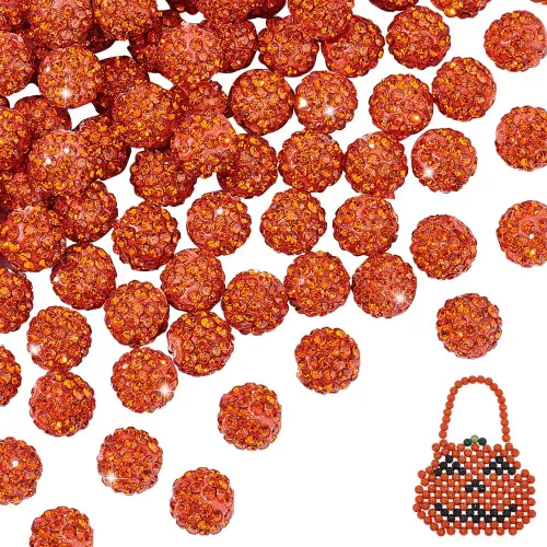 Vista 39 de PH PandaHall - 240 piezas de cuentas de strass en 24 colores, cuentas de cristal de 10 mm, cuentas de bola de discoteca con strass, cuentas