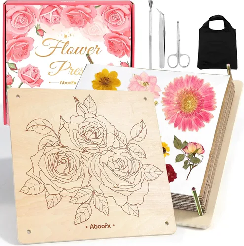 Vista 13 de Aboofx Creativity - Kit de arte de flores prensadas para niños, kit de prensa de flores pequeñas para manualidades de flores prensadas y prensado