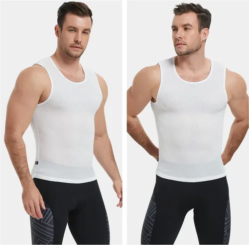 Vista 3 de Santic Ciclismo capa base para hombre Ciclismo Tank Top sin mangas Ciclismo Jersey Undershirt Chaleco de secado rápido estrella