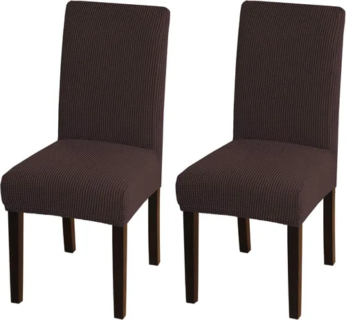Vista 46 de Turquoize - Juego de 2 fundas elásticas para sillas de comedor, fundas lavables removibles para sillas de comedor, fundas de asiento para sillas