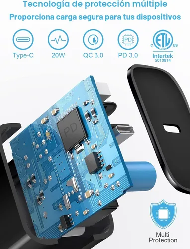 Vista 4 de i Phone 14 13 12 Cargador rápido de 20 W PD USB C cargador de pared con cable de carga rápida de 6 pies para iPhone 14/14 Pro/14 Pro Max/14