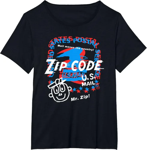 Vista 9 de USPS Camiseta con collage Mr. Zip, Negro, S