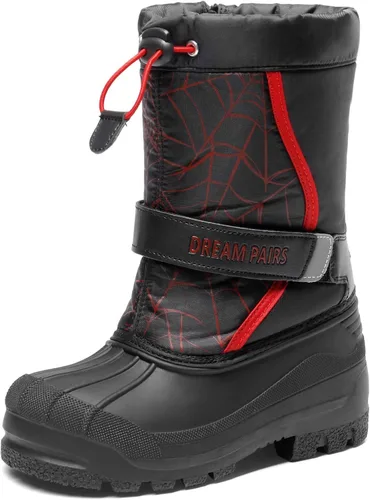 Vista 10 de DREAM PAIRS - Botas de nieve para invierno, resistentes al agua, a media pantorrilla, para niños y niñas pequeños y grandes Negro