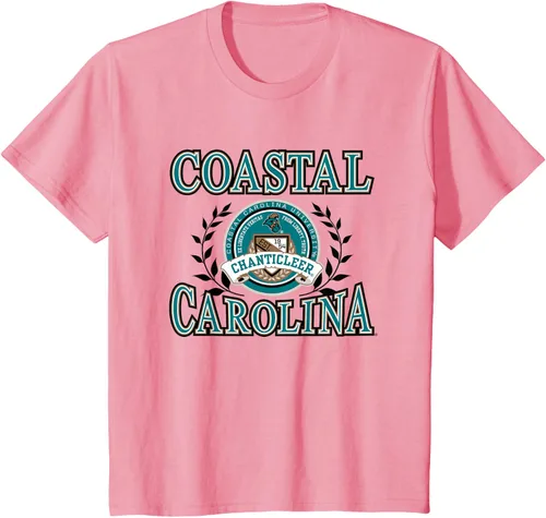 Vista 10 de Coastal Carolina Chanticleers Laurels - Camiseta con logotipo, Blanco