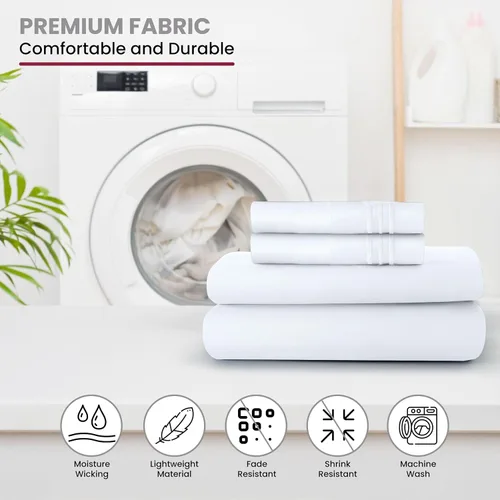 Vista 365 de LUX Décor - Juego de sábanas Twin de microfibra ultrasuave de 3 piezas con sábana encimera, sábana bajera de 16 pulgadas de profundidad y funda