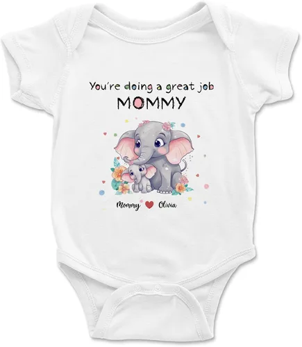 Vista 7 de Gossby Mameluco personalizado para bebé – Body personalizado para bebé niño, niña con diseño, nombre – Regalo para recién nacido, nueva mamá – 0-24