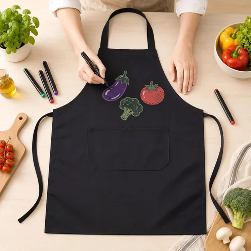 Vista 7 de Syhood Paquete de 18 delantales con babero a granel unisex liso ajustable con bolsillo para chef cocinero, manualidades, cocina, pintura (negro)