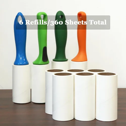 Vista 7 de Rodillo de pelusa de 4 pulgadas compatible con Evercare PetLovers - Rodillo de pelusa extra pegajoso, paquete de 6 repuestos, solo 60 hojas por