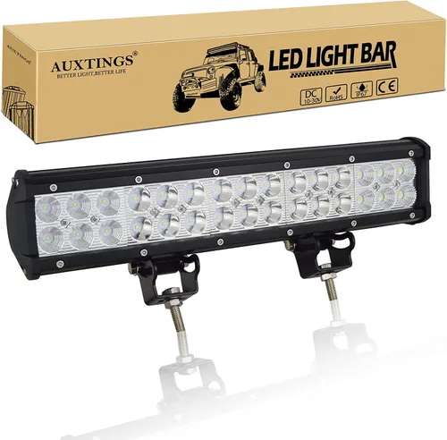 Vista 15 de AUXTINGS Barra de luz LED de trabajo de 12 pulgadas de 72 W con foco de inundación para todoterreno, para jeep, todoterreno, furgoneta, caravana