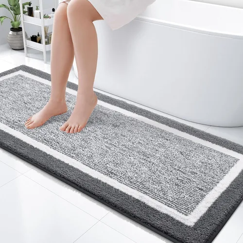 Vista 17 de OLANLY Alfombras de baño 24x16, tapetes de baño extra suaves y absorbentes de microfibra, antideslizantes, lavables a máquina, secan rápido